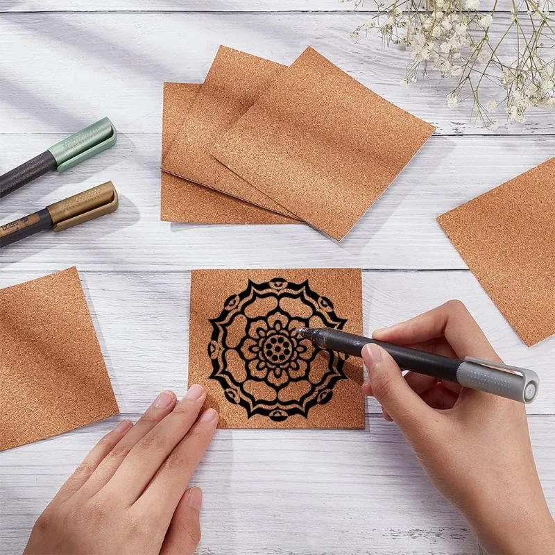 30 шт. самоклеящиеся пробковые листы 4 х4 дюйма