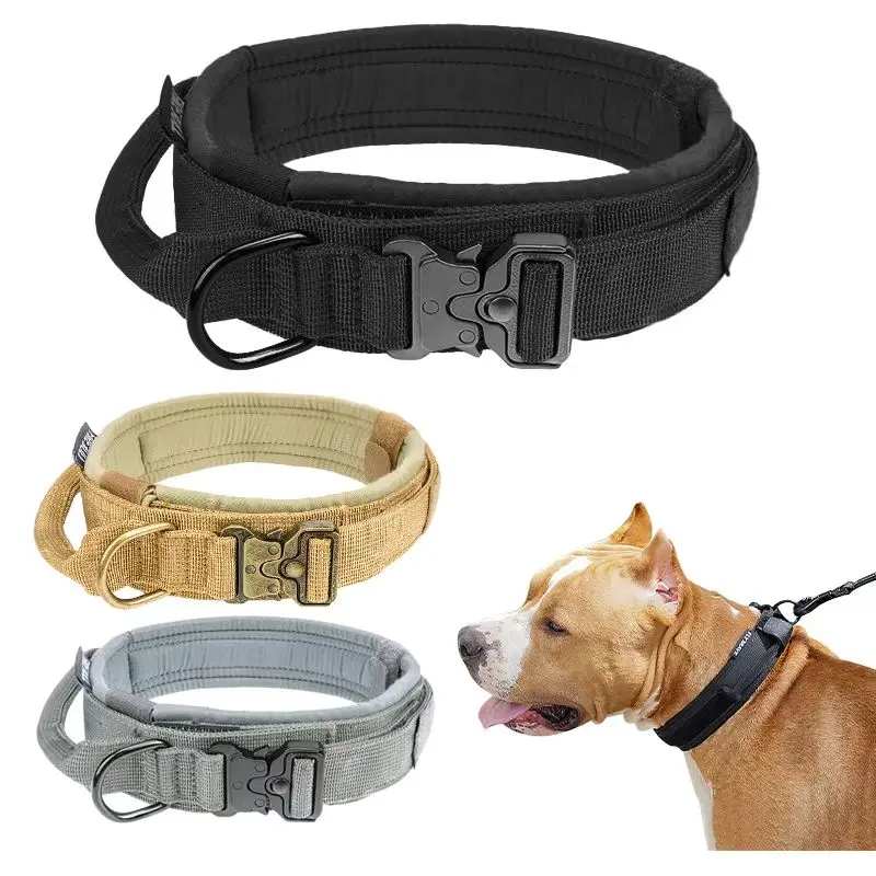 

Tactical Dog Collar Leash Adjustable Big Dog Collars Durable German Shepard For Medium Large Dogs Military Training Accessories