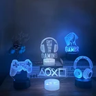 Ночник 3D для игровой комнаты, настольное освещение для настройки, декор для настольной игровой консоли, значок с датчиком логотипа, прикроватный подарок для детей