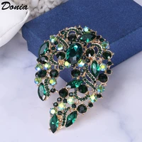 donia jewelry fashion new color large glass brooch christmas gift brooch ladies coat scarf accessories color flower brooch