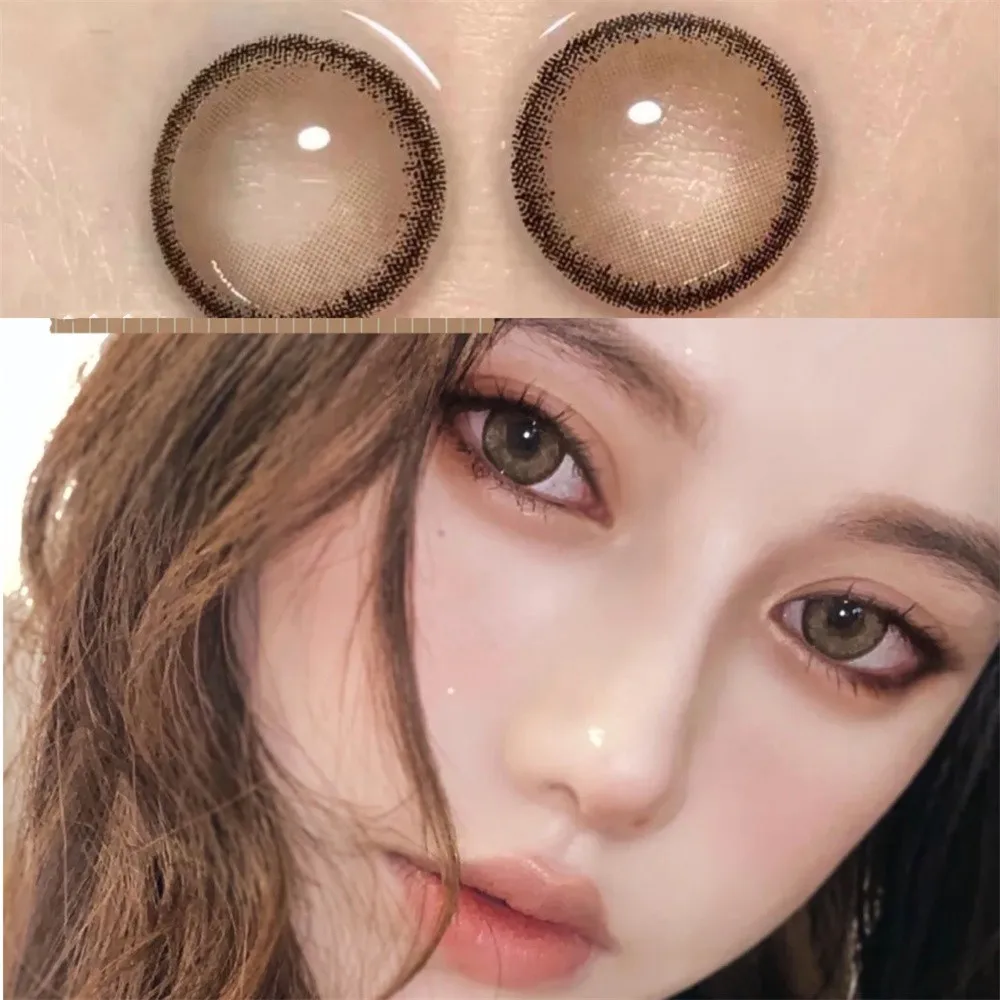 Клейкие рик-коричневые сумасшедшие маленькие косметические цветные контактные