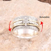 punk retro two tone rotatable rings for men women fashion turtle pattern hip hop rings 2022 fashion party jewelry accessories