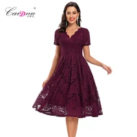 new spring and summer womens v neck medium length lace dress dresses for weddings as a gust