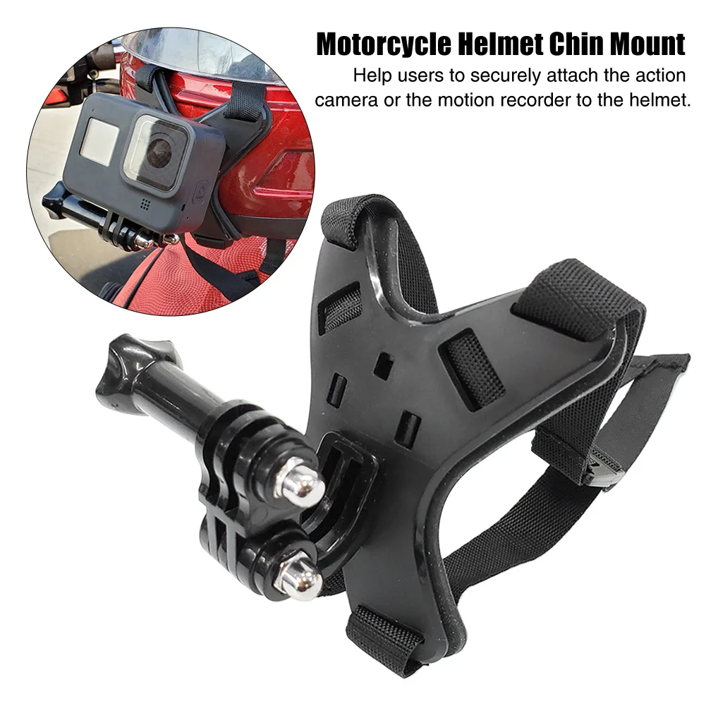 

Durable Strap Safety Driving Easy Install Motorcycle Helmet Chin Mount Anti Shock Multifunction Sports For GoPro 8 Action Camera