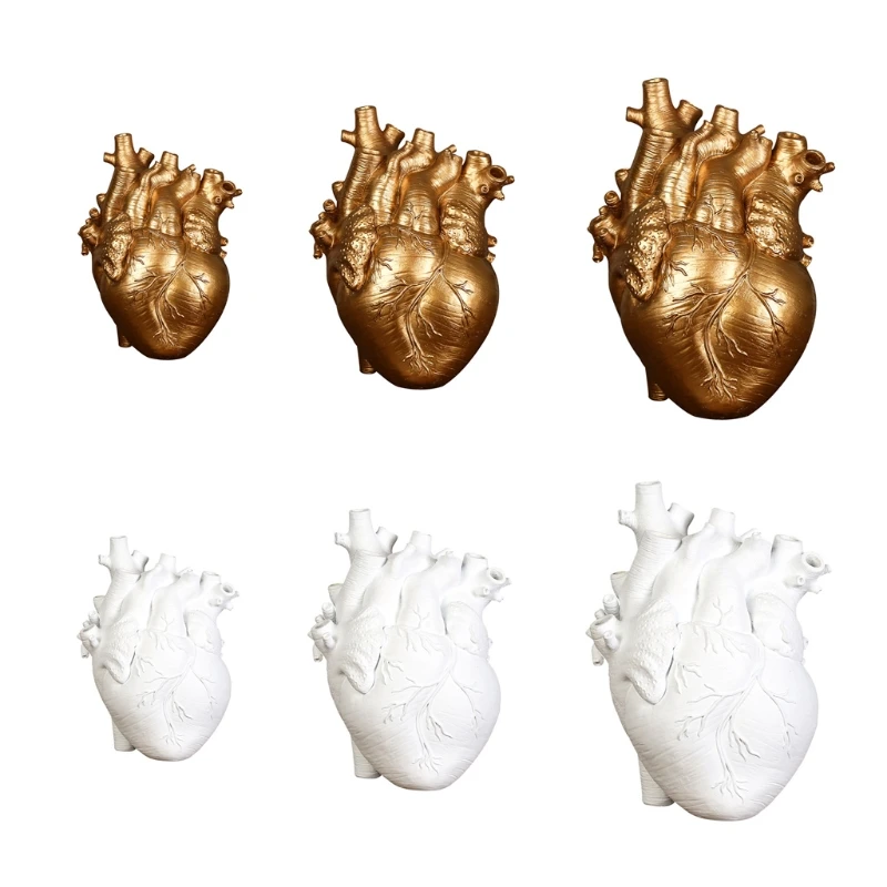 

Ваза для сушеных цветов в форме сердца, настольный цветочный горшок, художественная портретная скульптура для тела, орнамент из смолы, поделки