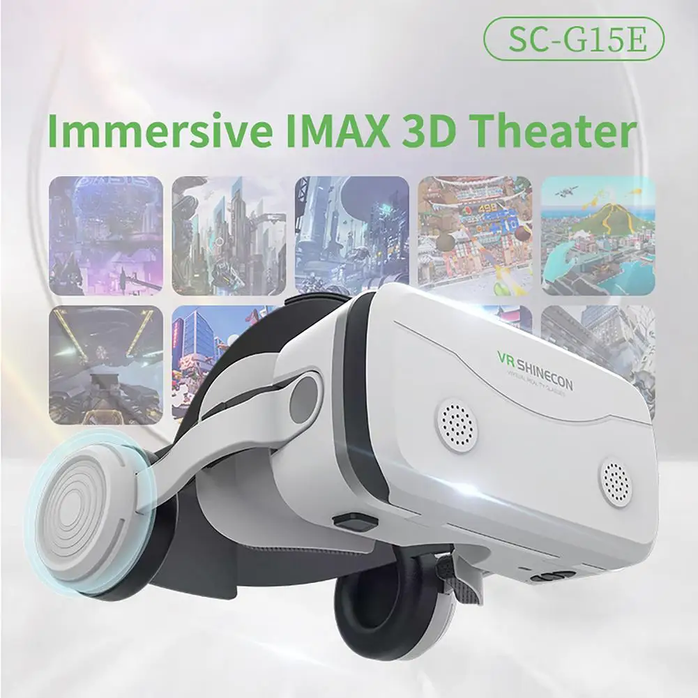 Очки виртуальной реальности G15e с наушниками 3d совместимые 4 5-7 0 дюймов зеркальные