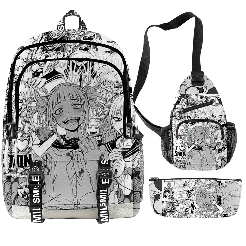 

3pcs/set Japan Anime My Hero Academia Boys Girls Schoolbag Primary Backpack Middle School Students Oxford Waterproof Knapsack