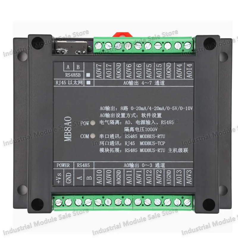 

MB8AO 0-20MA/4-20MA/0-5 В/0-10 В/±10 В модуль сбора данных аналогового вывода RS485 MODBUS