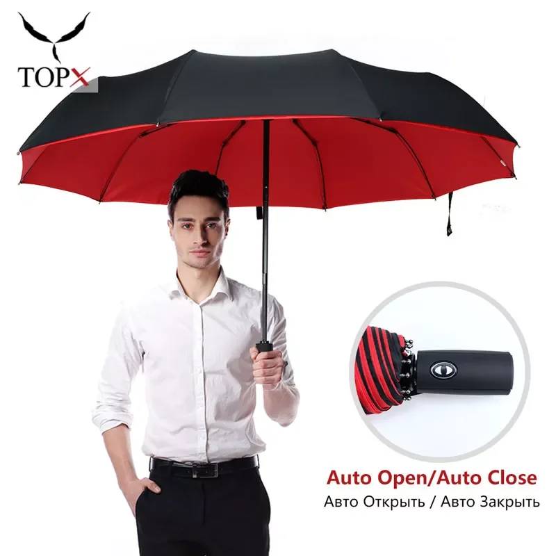 

NEW Windproof Double Layer Resistant Umbrella Fully Automatic Rain Men Women 10K Strong Luxury Business Male Large Umbrellas Par