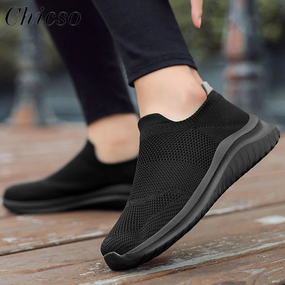 

Women's Sock Sneakers 2023 Spring New Ladies Slip On Breathable Loafers 35-45 Large-Sized Outdoor Walking Running Sport Flats