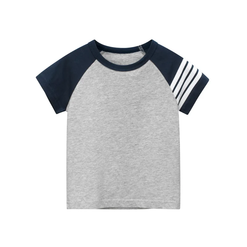 

27kids Kids T-shirt Clothing Short Sleeve Stripes Knitting Shark Car Animal Casual Soft Cotton Children Bottoming Clothe 2 5 7 9