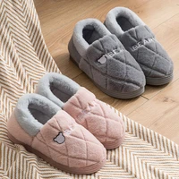home slippers winter warm 2022 female plush fur shoes couples women men house bedroom casual bear non slip cute furry slides