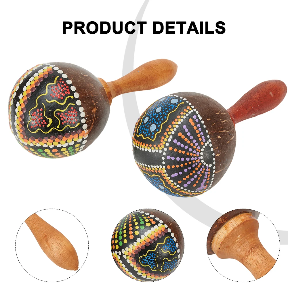 

Brand New Maracas Sand Hammer Coconut Shell Develop Musicality For Band Party Percussion Toy Shell Sand Hammers