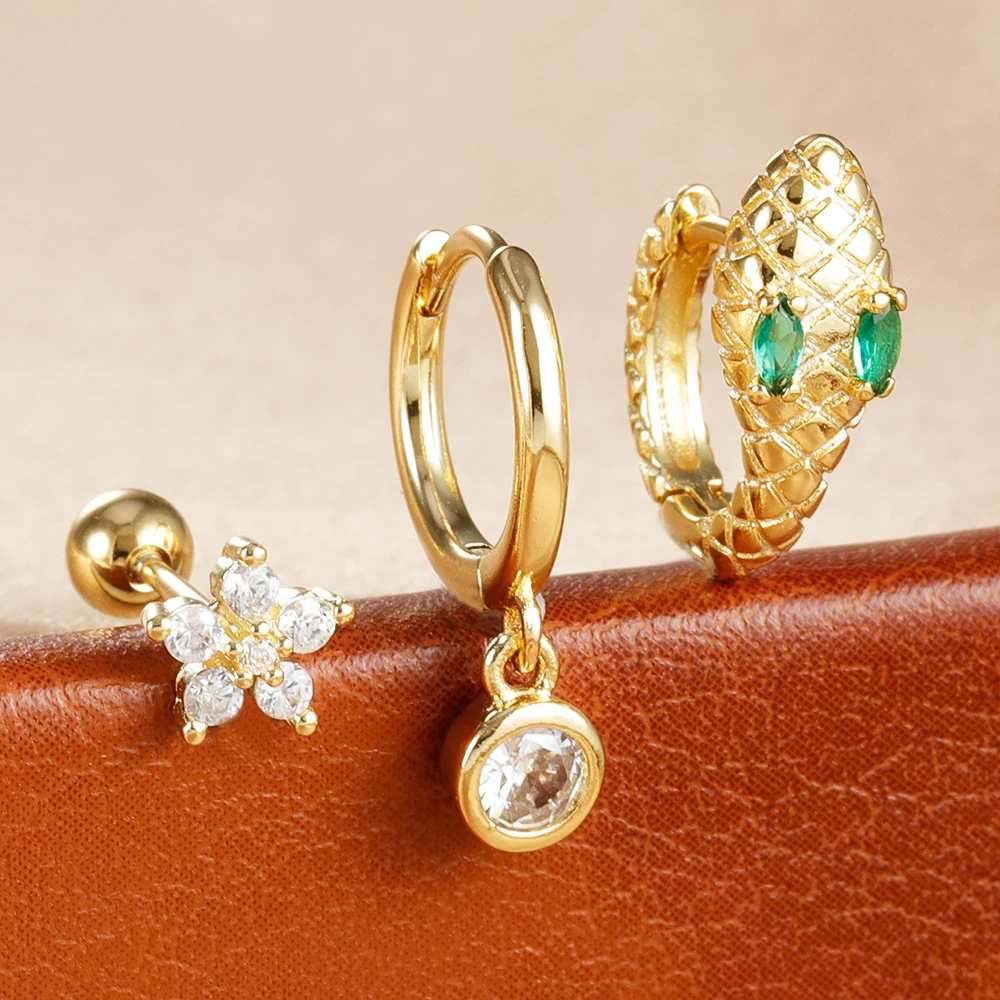 3 шт. серьги-подвески из нержавеющей стали