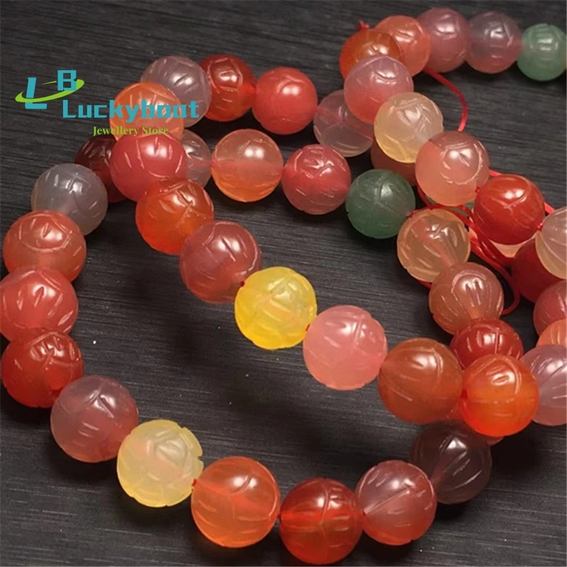 

Natural Salt Source Agate Lotus Bead Bracelet Clean And No Miscellaneous Sweet And Fresh Candy Bead Bracelet