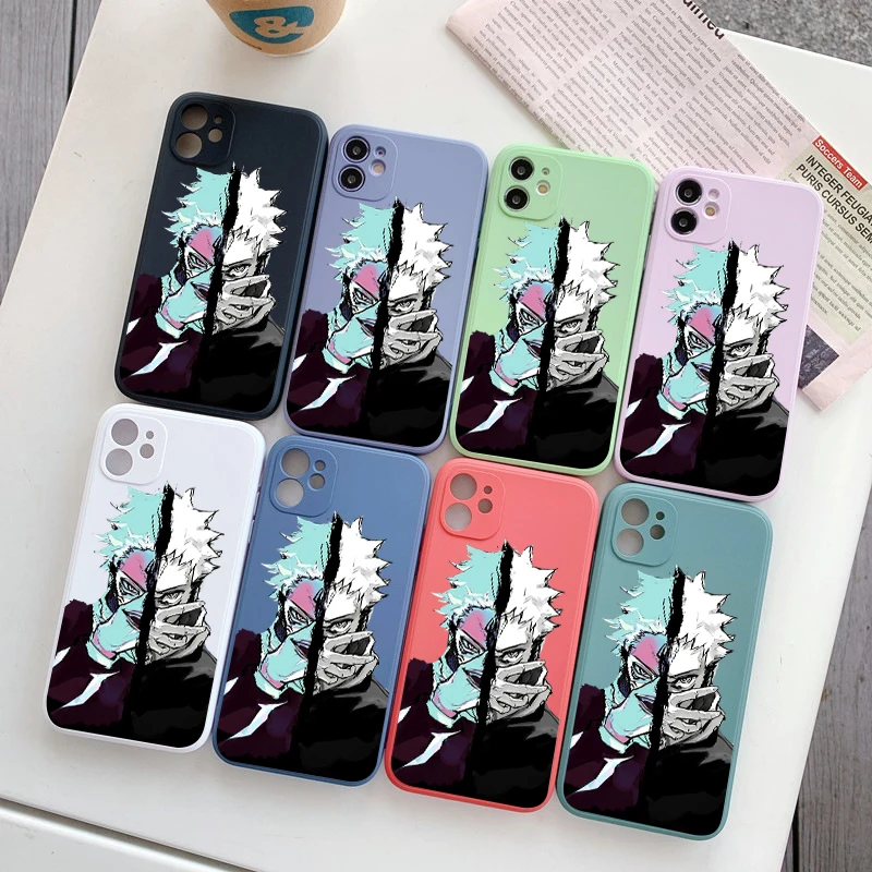 

NEW Square Liquid Silicone Phone Case For iPhone 14 11 12 13 Pro Max Mini X XS XR 7 8 Plus SE2 Protection Cover Jujutsu Kaisen