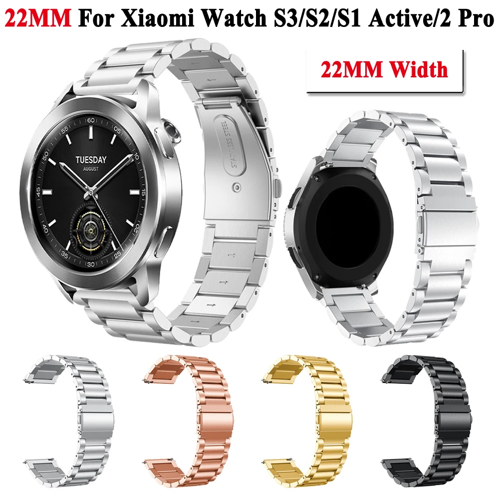 Браслет из нержавеющей стали для Xiaomi Watch S3/S2/S1/Active/Pro металлический ремешок