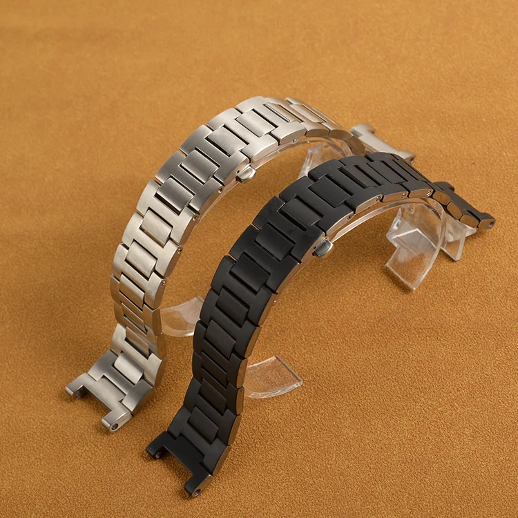 22mm Stainless Steel Watch Band Bracelet Men Silver Cruved End Watchband For Fit Cartier Pasha Steel Bracelet