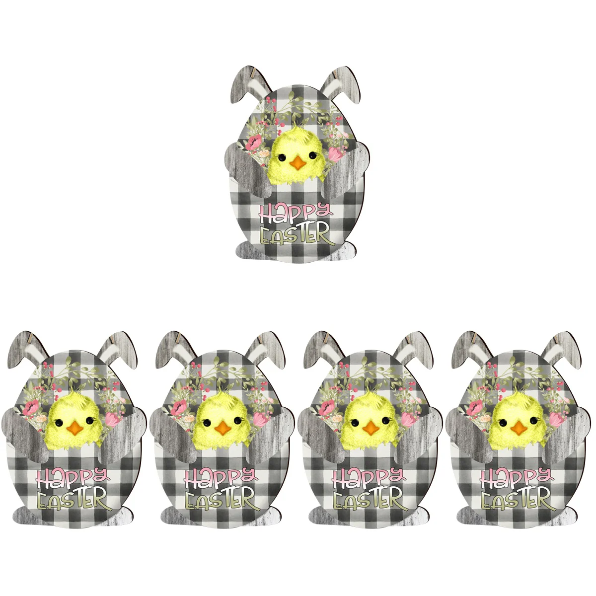 

5x Colorfast Creative Sturdy Easter Rabbit Egg Decor Easter Hanging Ornament Easter Bunnies Decor for Gift Option Home Decor