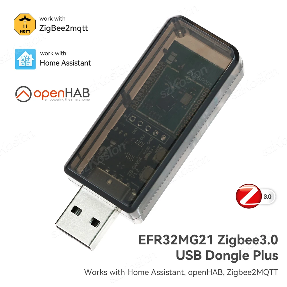 

Zigbee 3.0 USB Dongle Plus E Беспроводной шлюз Zigbee Захват USB-интерфейса для EFR32MG21 Zigbee2MQTT Домашний помощник Open HAB