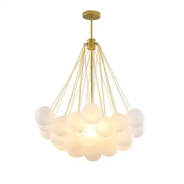 

Golden Black Living Dining Bedroom Chandelier Home Decoration Interior Luster E27 Nordic Glass Ball Led Pendant Lighting