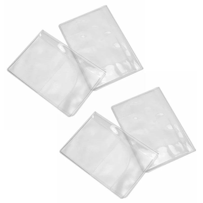 

4 X Fashion Transparent Passport Holder Cover Case Travel Wallet Protector Folder