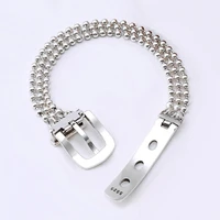 personalized belt buckle design vintage silver plated ladies charm bracelet jewelry for women christmas gifts never fade