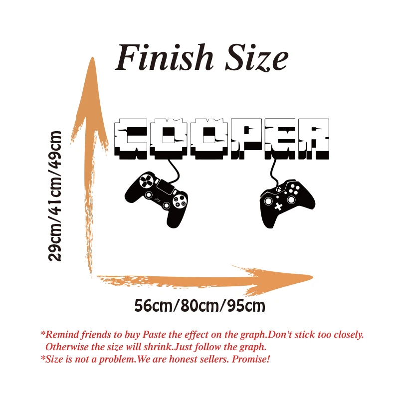 Игровой контроллер с индивидуальным именем джойстик стикер на стену игровая