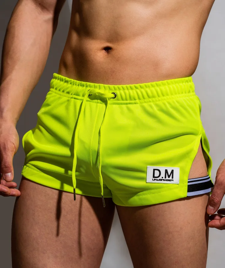 Men's Home Pants Low Waist Sexy Underwear Shorts Simple Tie Polyester  Four Corners Casual Boxer Pants