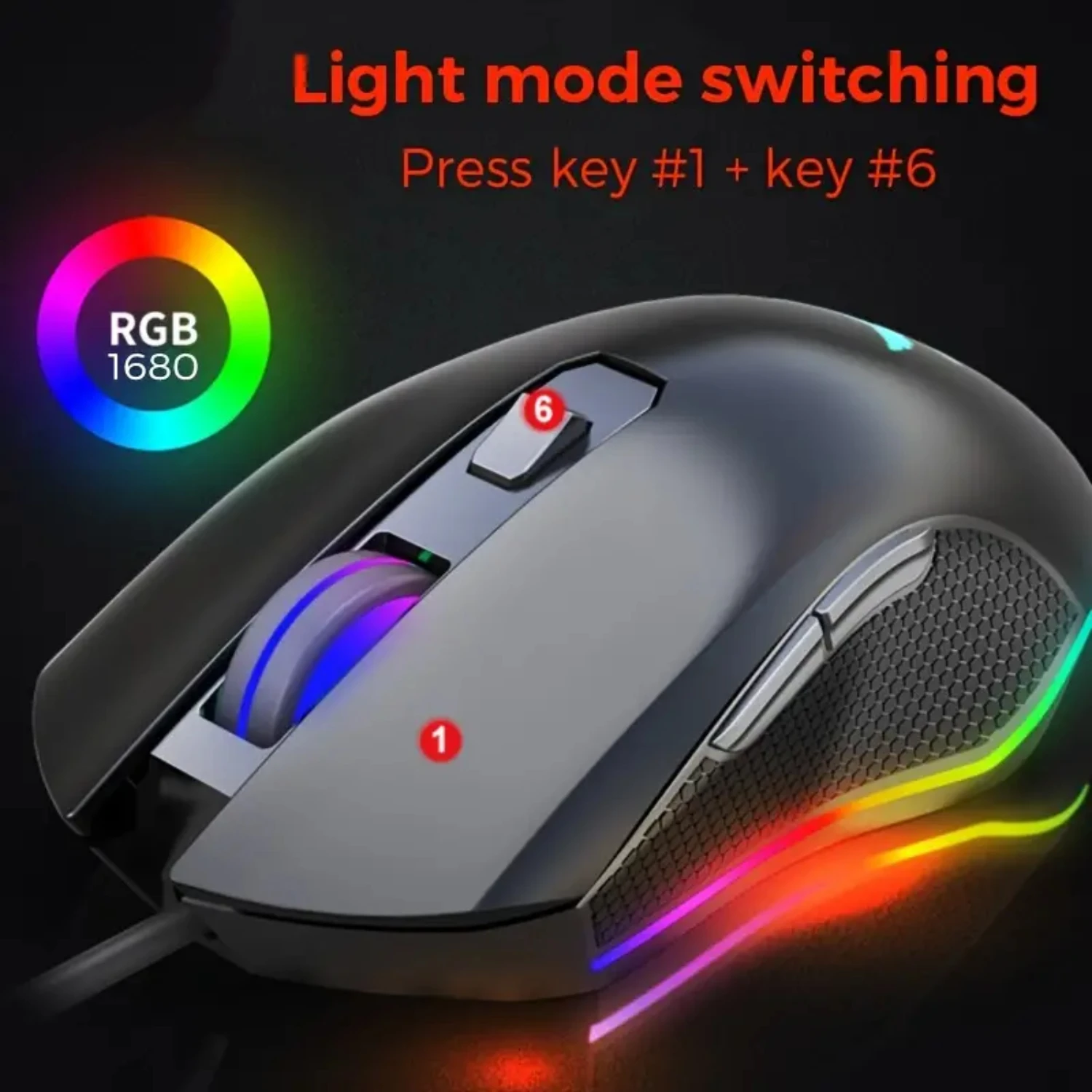 Высокоточная проводная игровая мышь RGB с программируемыми кнопками Griffin и