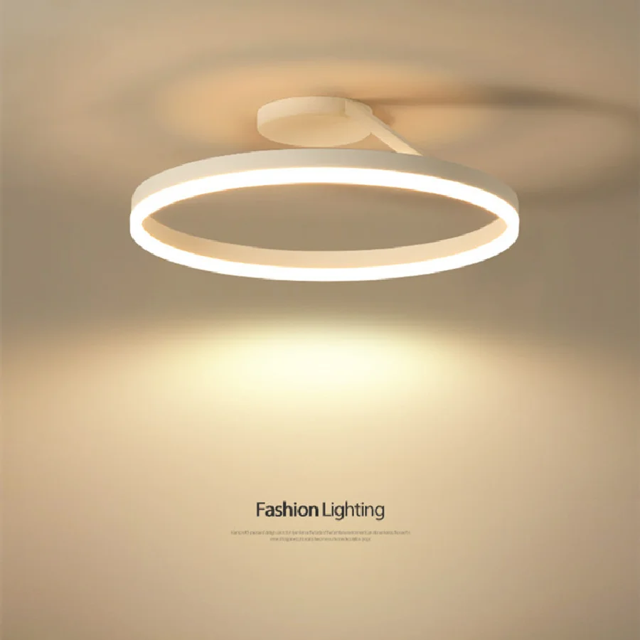 

Round White LED Ceiling Light Modern Living Room Bedroom Light Kitchen Island Hanging Light Dining Room Black Lighting Fixture