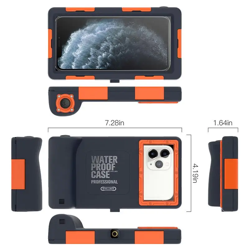 Phone Case Waterproof Diving Underwater Shell Mobile Camera Deep Sea Snorkeling Pro Max Cover Water Submersible Cases Cell