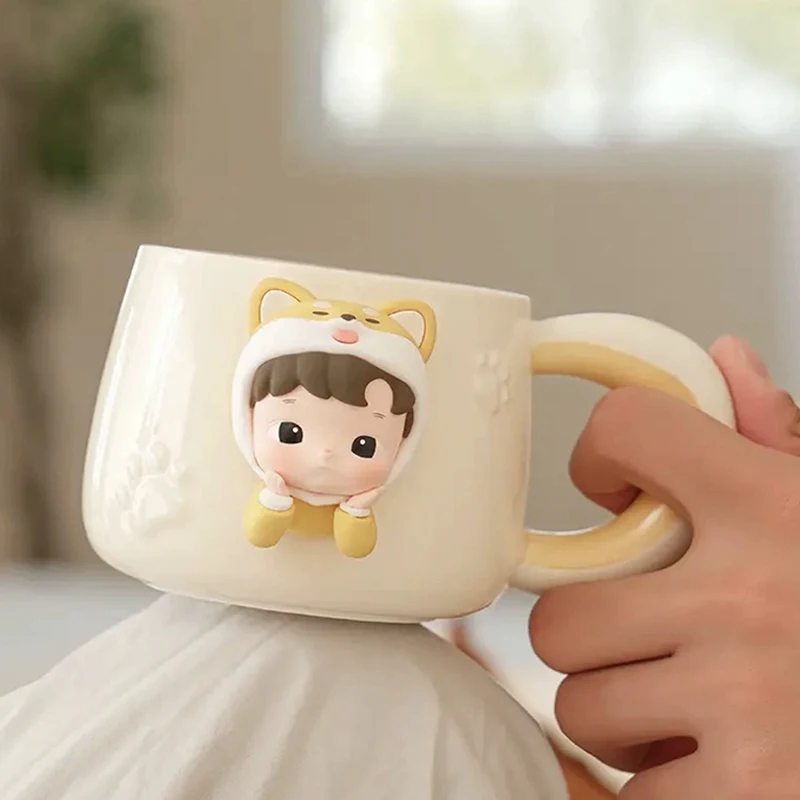 Поп Март Стеклянная чашка для воды Dimoo Соломенная Labubu милая кружка Керамическая