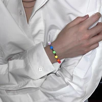 eight color luminous bead unisex cool titanium steel stitching bracelet for women men trendy cool jewelry pulsera free shipping