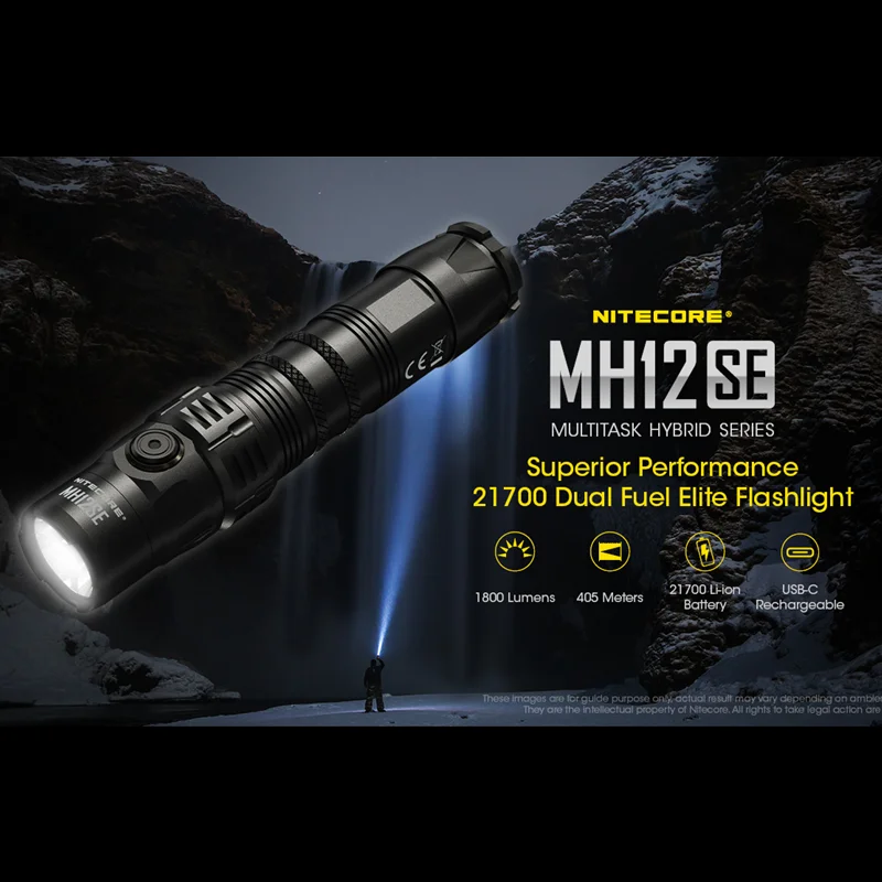Купить Перезаряжаемый светодиодный фонарик NITECORE MH12SE, 1800 лм, USB-C, максимальное время работы, 1500 ч, портативный трош с батареей 5000 мАч Купить Перезаряжаемый светодиодный фонарик NITECORE MH12SE, 1800 лм, USB-C, максимальное время работы, 1500 ч, портативный трош с батареей 5000 мАч