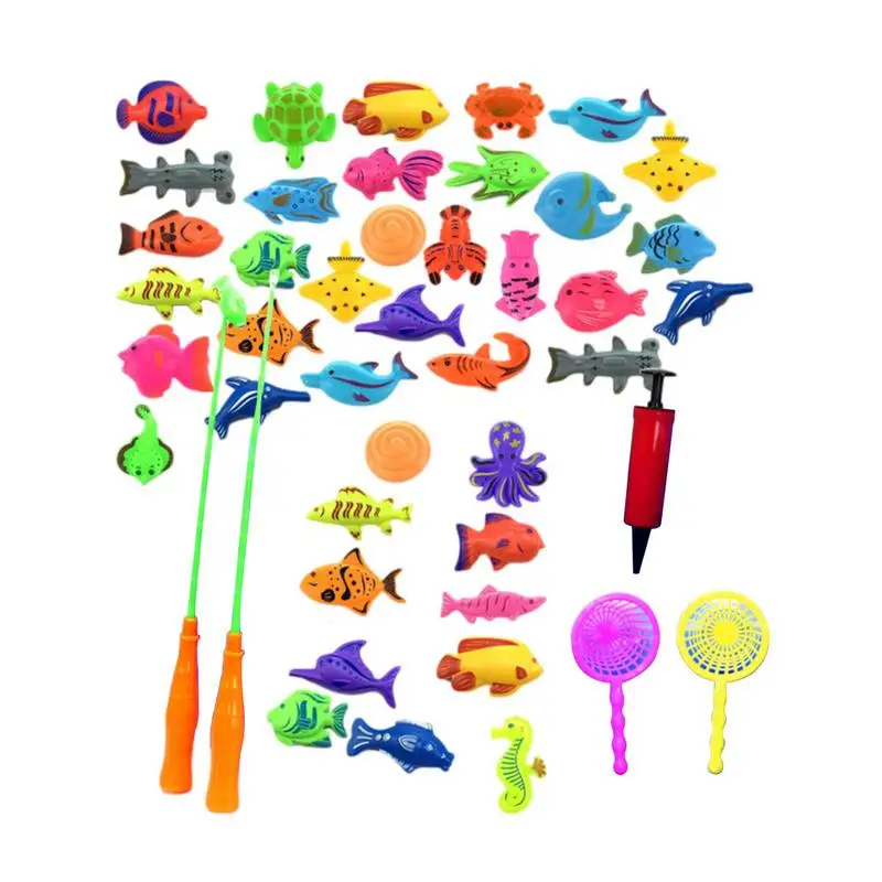 

Magnetic Fishing Game Toys Baby Shower Games Fishing Bath Toy Bathtub Fishing Toys For Bath Bathroom Pool Water Toys