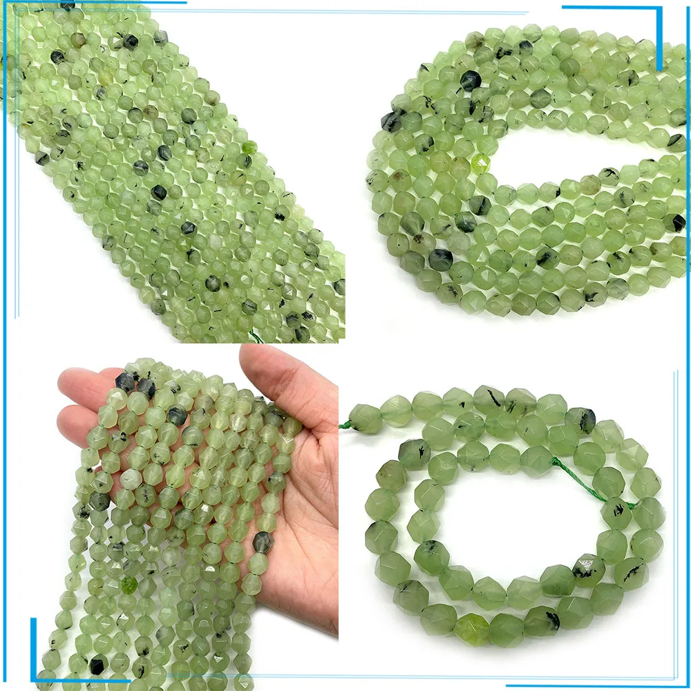 

6 8 10mmgreen Grape Stone Cut Face Natural Stone Bracelet Needle Thread Beads Loose Spacer Beads for DIY Charm Bracelet Necklace