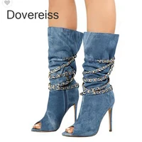 dovereiss 2022 fashion cool boots knee high boots womens shoes cowboy boots sexy elegant concise mature big size 41 42 43 44 45