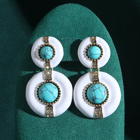 LOVE GREEN LIVE GREEN Серьги-капельки из бирюзы