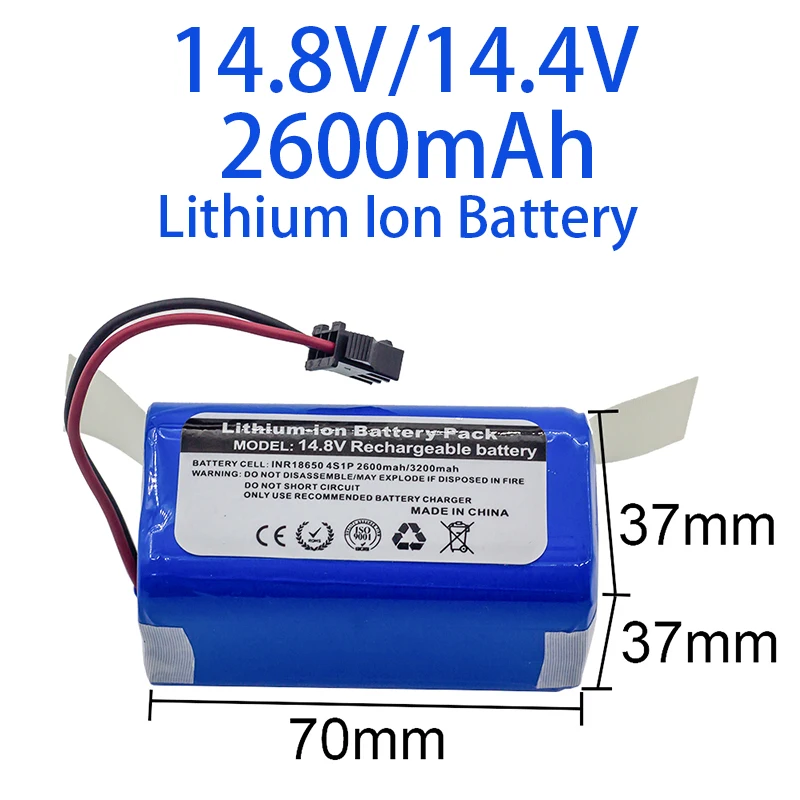 

4S1P 14.8V/14.4V 2600mAh Lithium Ion Battery Pack,For ILIFE A4 A4s V7 A6 V7s Robot Vacuum Cleaner Rechargeable Battery Etc