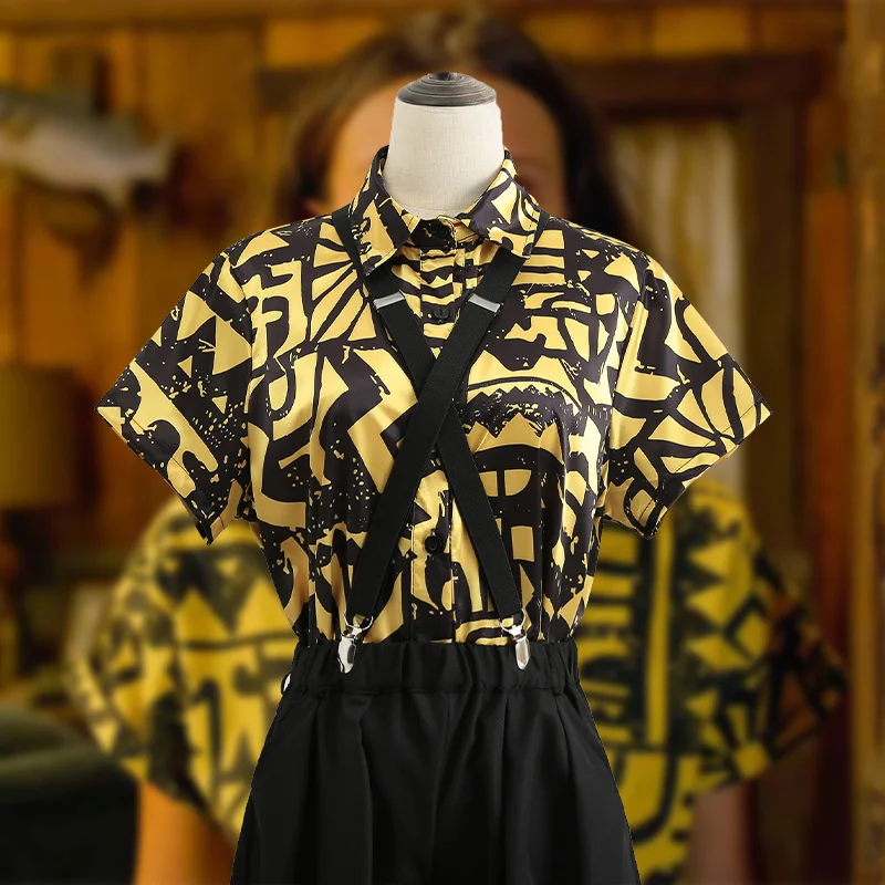 Купи Stranger Things Eleven Yellow Printed Cosplay Costume Collared Shirt Girl 2 Pieces Set Dress Outfit Suit Mardi Gras Clothes Set за 938 рублей в магазине AliExpress