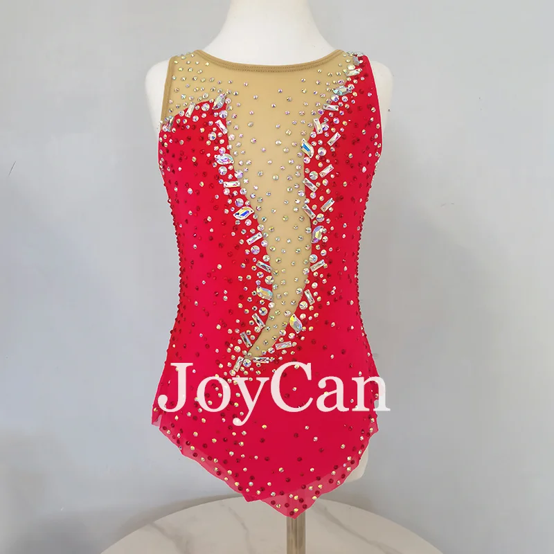 JoyCan Rhthmic гимнастические трико для девушек женщин красный спандекс элегантная