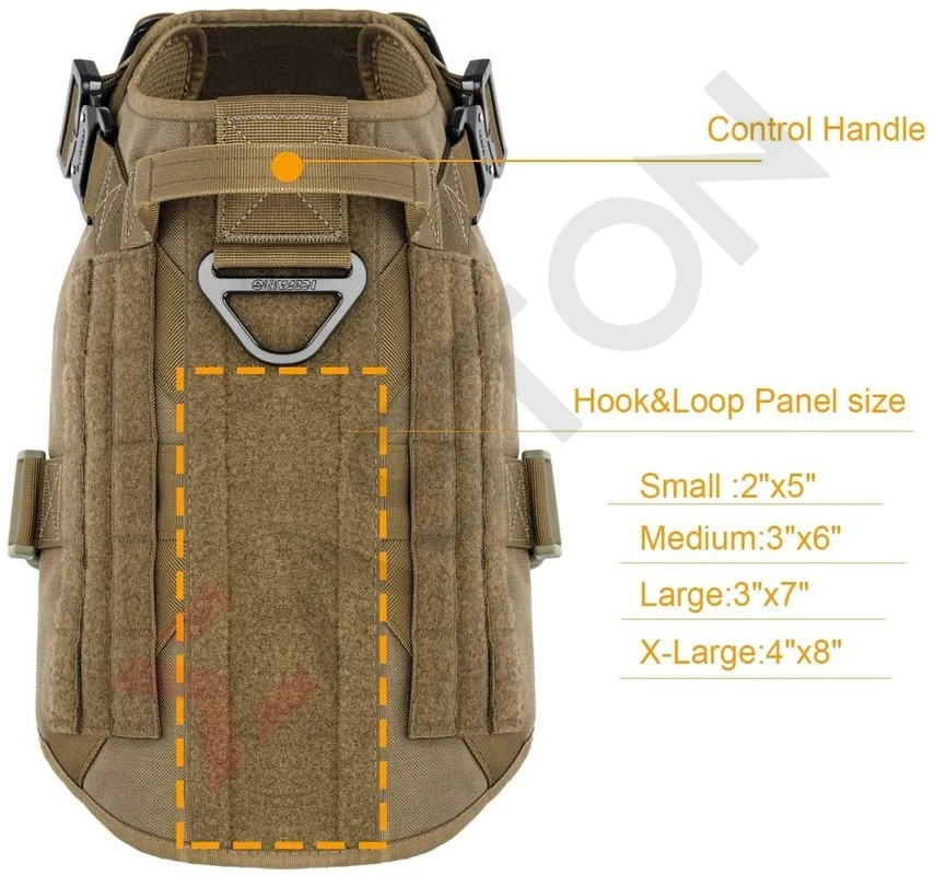 Тактическая шлейка и поводок для собак комплект из большого жилета K9 с