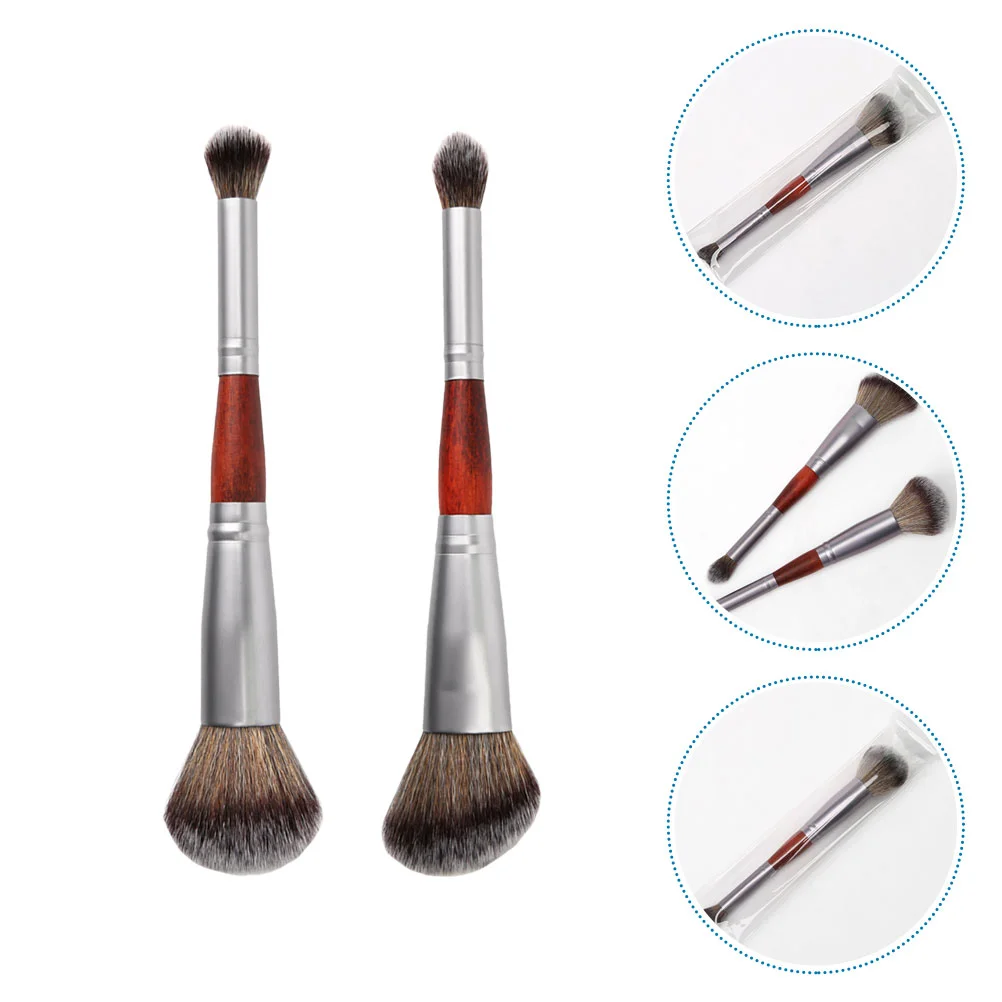 

2pcs Portable Loose Powder Blushes Highlight Brushes Makeup Brushes Supplies