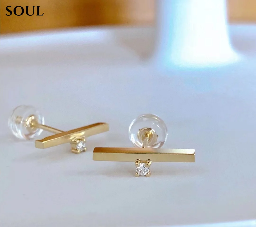 

SOUL 18K Yellow Gold Drop Earring Real Natural Diamonds Exquisite Circle Shape Wedding Jewelry Set Customize