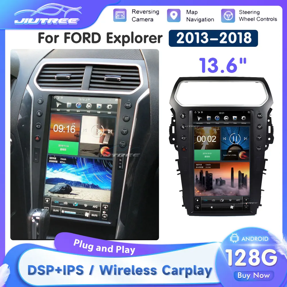 

13.6 Inch Multimedia Car Radio For FORD Explorer 2013-2018 GPS Navigation Android System Vertical DVD Player Tesla Carplay