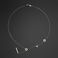 temperament vintage multilayer love letter titanium steel necklace short choker necklace female fashion jewelry gift