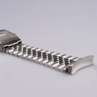 22mm silver jubilee bracelet watch band solid curved end links strap bracelet double push clasp for seiko 5 srpd53k1 skx007
