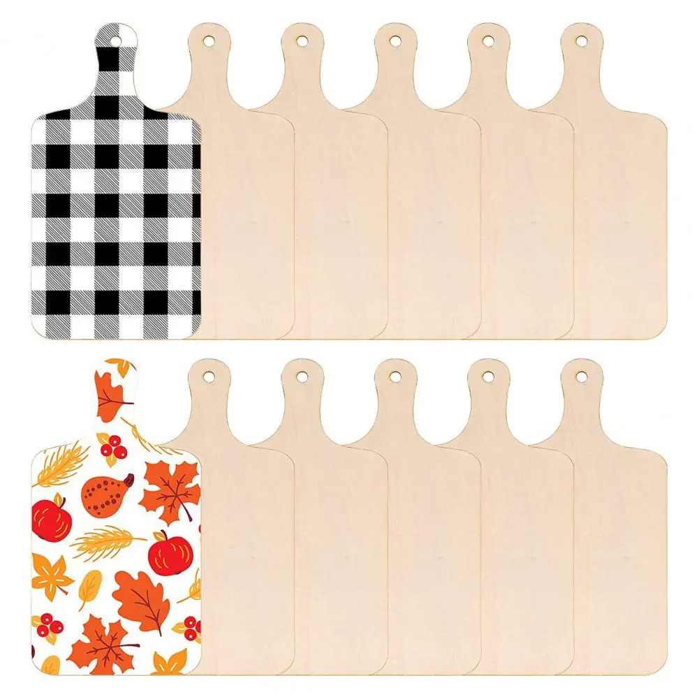

Dual-purpose Cutting Board Unfinished Cutting Board 10pcs Unfinished Wood Cutting Board Ornaments Durable Diy Crafts for Holiday
