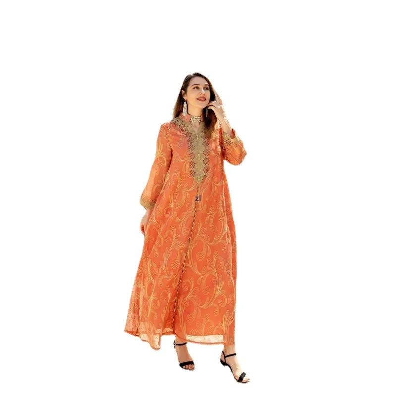 

Ramadan Embroidery Abayas for Women Dubai 2022 Luxury Muslim Party Maxi Dress Caftan Marocain Evening Gown Turkey Islam Clothing